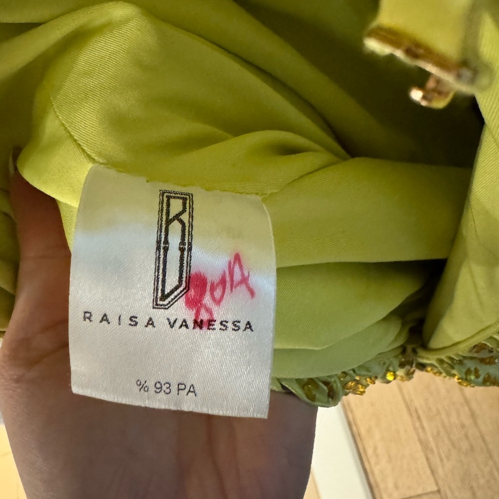 RaisaVanessa yellow embellished gown US 2 - Picture 9 of 12